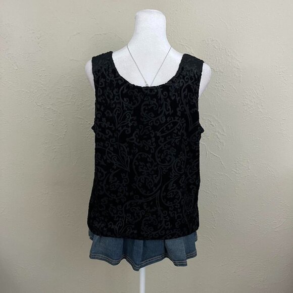 Black velvet floral y2k tank top #goth #grunge - Picture 4 of 8